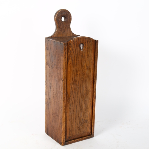 47 - An Antique oak candle box, length 40cm