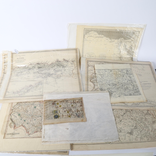 55 - Various Antique maps, including Denbigh, West African, Syria, Egypt etc