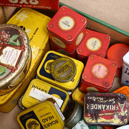 259 - A large collection of miscellaneous tea tins, biscuit tins etc (boxful)