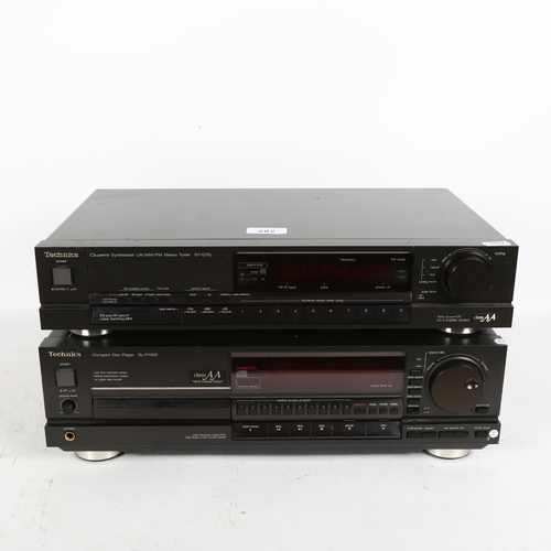 282 - Technics ST-G70L quartz synthesiser, LW-MW-FM stereo tuner, and Technics compact disc player, SL-P10... 