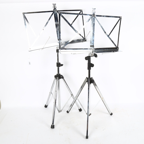 283 - 2 chrome folding music stands