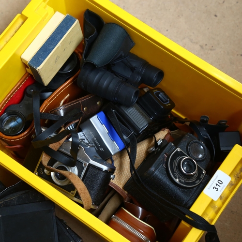 310 - Various Vintage cameras and binoculars