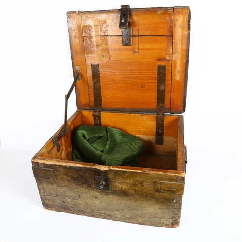 319 - A Victorian stained pine ammo box, H22cm, L47cm, W41cm