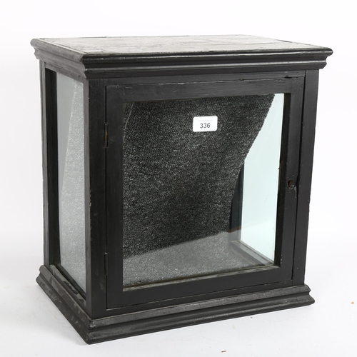 336 - An ebonised table-top glazed display cabinet, height 40cm