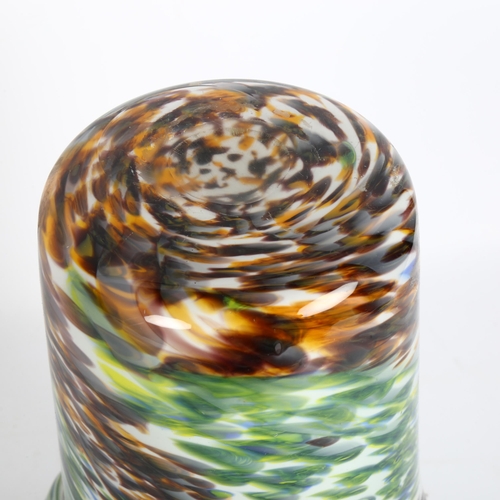 388 - A multi-coloured glass handkerchief vase, height 27cm