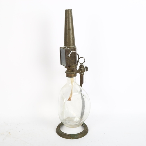 389 - An Antique microscope oil lamp, by W Watson & Sons Ltd of London, circa 1900, with dimple glass font... 