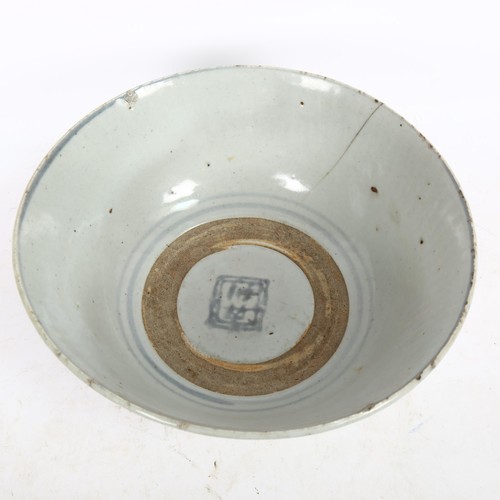 234 - An Antique Chinese blue and white provincial bowl, width 25cm