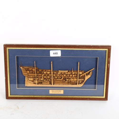 Framed cut-away cork model of the 100 gun ship HMS Victory, dimensions ...