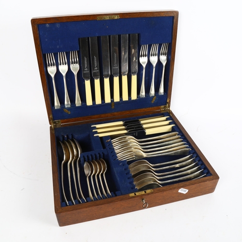 1007 - A canteen of Old English pattern silver plated cutlery for 6 people, by Atkin Brothers, Sheffield, 1... 