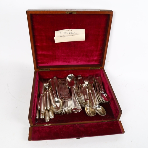 1021 - A quantity of silver plated cutlery, including table forks and spoons and fish service