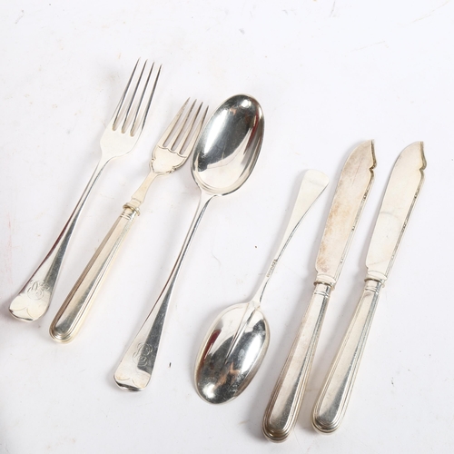 1021 - A quantity of silver plated cutlery, including table forks and spoons and fish service