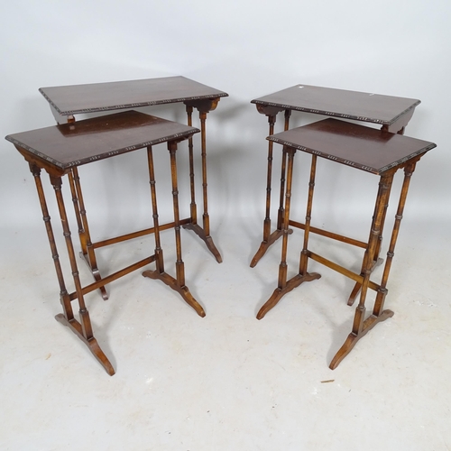 2569 - An Antique mahogany quartetto nest of occasional tables, largest 51cm x 64cm x 35cm