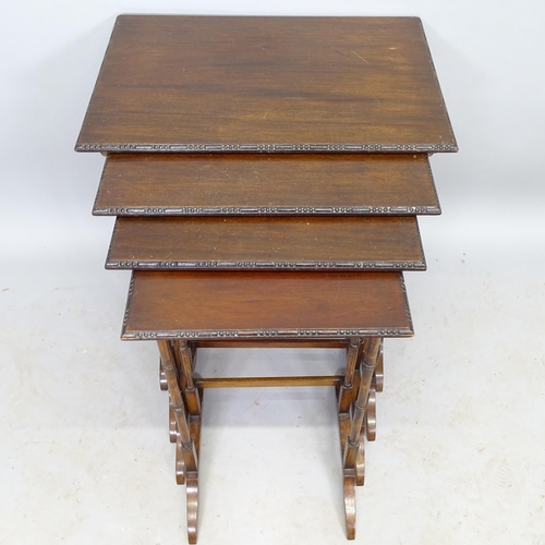 2569 - An Antique mahogany quartetto nest of occasional tables, largest 51cm x 64cm x 35cm