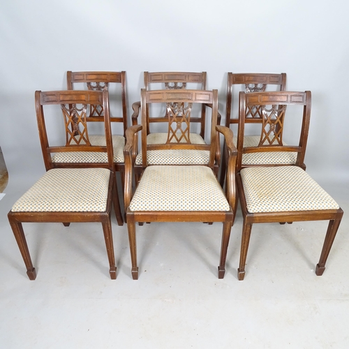 2576 - A set of 6 reproduction mahogany Regency style dining chairs, with drop-in seats