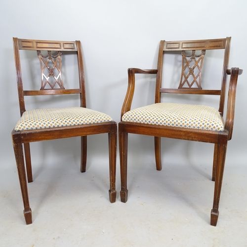 2576 - A set of 6 reproduction mahogany Regency style dining chairs, with drop-in seats