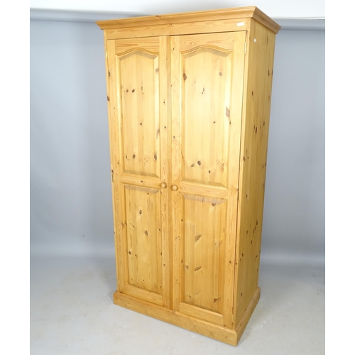 2588 - A modern pine 2-door wardrobe (in 1 section), 93cm x 183cm x 54cm