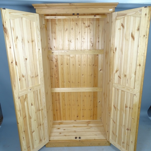 2588 - A modern pine 2-door wardrobe (in 1 section), 93cm x 183cm x 54cm