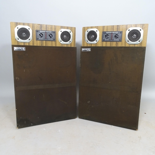 2602 - A pair of teak-cased Becker model 15-90 speakers, 44cm x 70cm x 35cm