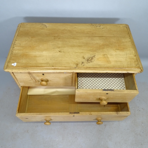 2609 - A Victorian pine chest of 2 short and 2 long drawers, 84cm x 82cm x 45cm