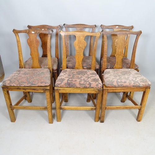 2618 - A set of 6 Georgian style oak dining chairs