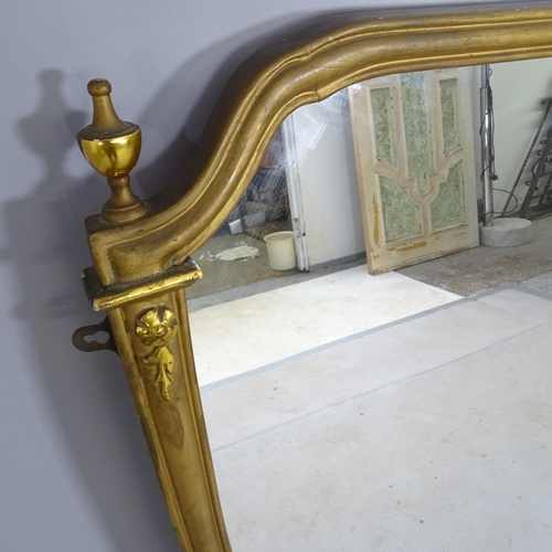 2636 - A modern over mantel mirror, 136cm x 110cm