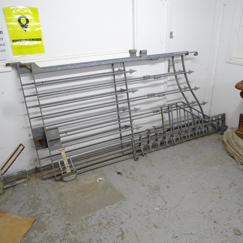 2668 - A pair of galvanised metal gates with fittings, each 116cm x 225cm