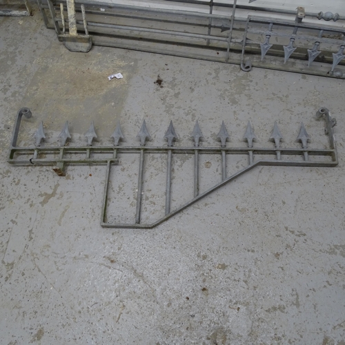 2668 - A pair of galvanised metal gates with fittings, each 116cm x 225cm