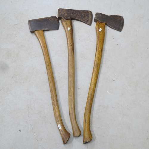 2691 - 3 various long-handled wood-splitting axes