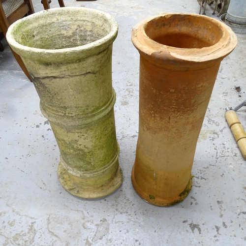 2712 - 2 terracotta chimney pots, largest 77cm x 33cm