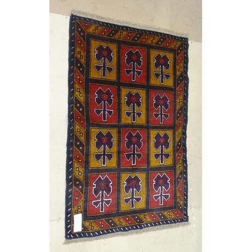 2420 - A blue ground Baluchi rug, 133cm x 87cm