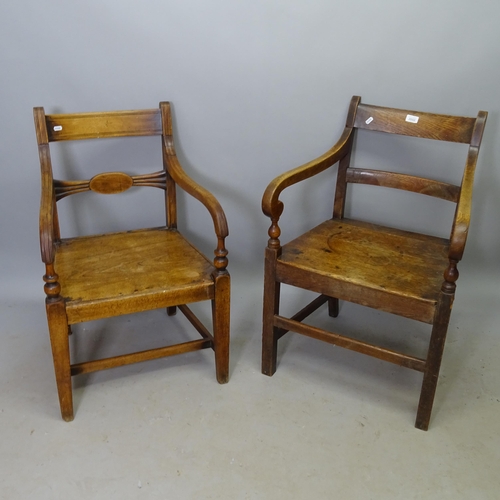 2652 - 2 Georgian mahogany desk chairs