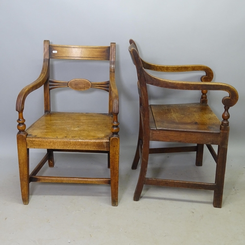 2652 - 2 Georgian mahogany desk chairs