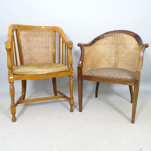 2658 - A 20th century Bergere tub chair, and a similar elbow chair