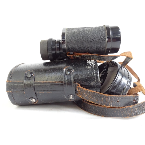 214 - A pair of Tecnar by Swift 8x30 binoculars, serial no. 15445, cased, and a pair of Zenith 10x50 binoc... 