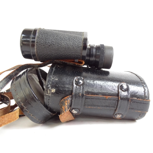 214 - A pair of Tecnar by Swift 8x30 binoculars, serial no. 15445, cased, and a pair of Zenith 10x50 binoc... 