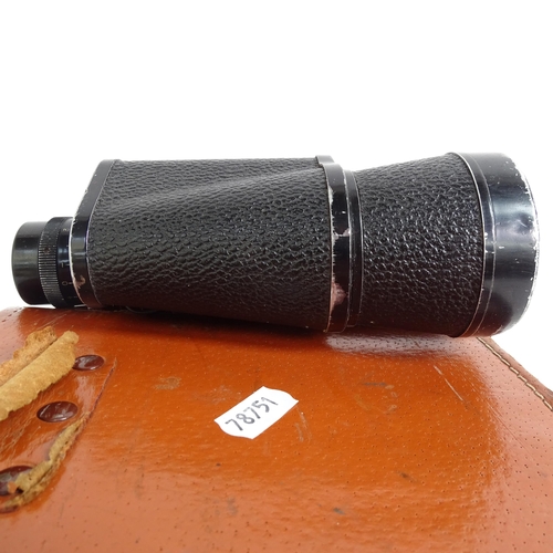 214 - A pair of Tecnar by Swift 8x30 binoculars, serial no. 15445, cased, and a pair of Zenith 10x50 binoc... 