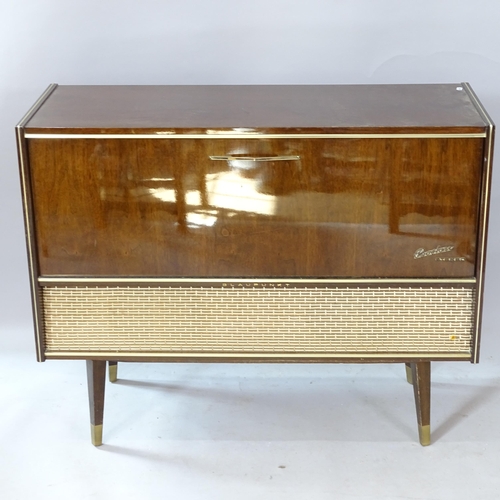 2431 - A mid-century mahogany and teak-cased radiogram, with Garrard turntable, 103cm x 82cm x 39cm