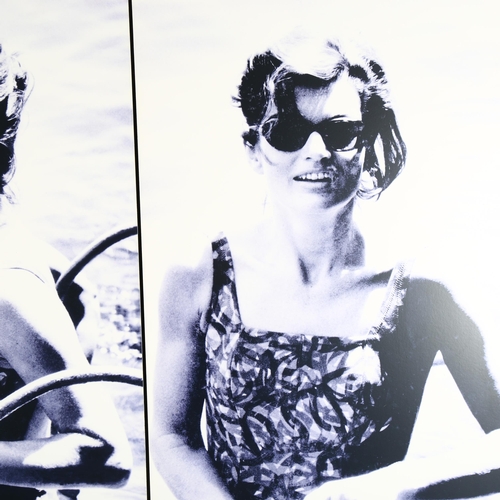 1500 - ROBIN DOUGLAS-HOME, a triptych of JACKIE KENNEDY (ONASSIS) taken at Ravello in 1962, images on alumi... 