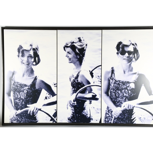 1500 - ROBIN DOUGLAS-HOME, a triptych of JACKIE KENNEDY (ONASSIS) taken at Ravello in 1962, images on alumi... 