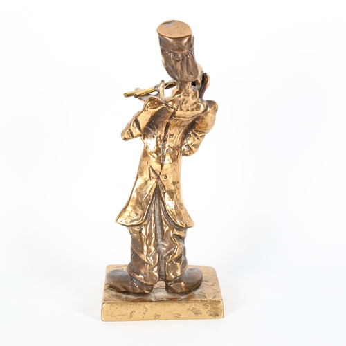 1512 - YVES LOHE, a gilded bronze sculpture of a blacksmith, impressed LOHE to base, height 23cm
