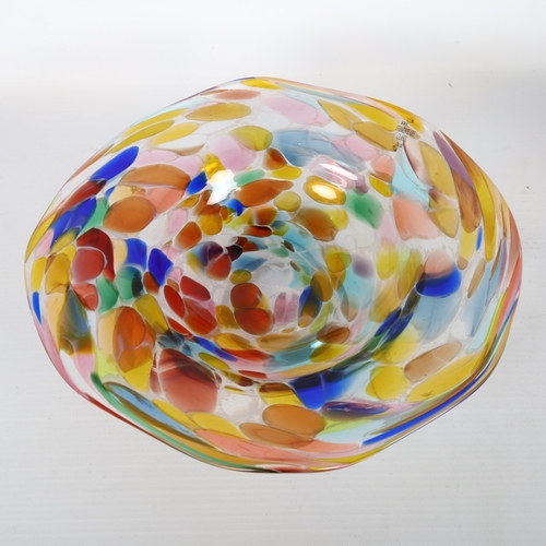 1561 - WILLIAM SHAKSPEARE studio glass dish, Gaudi Bowl, signed, diameter 22cm