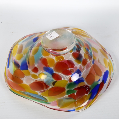 1561 - WILLIAM SHAKSPEARE studio glass dish, Gaudi Bowl, signed, diameter 22cm