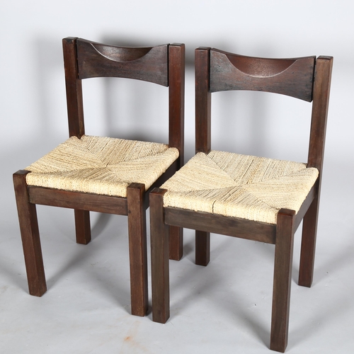 1563 - A pair of mid-century teak dining chairs, in the style of ILMARI TAPIOVAARA Hongisto chairs, height ... 