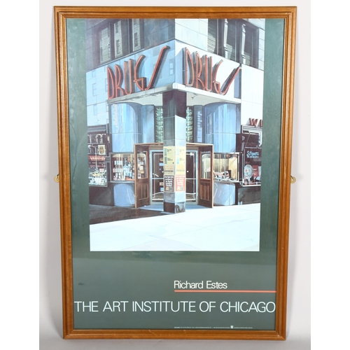 1564 - RICHARD ESTES, exhibition poster for The Art Institute of Chicago, 1982, framed, 91 x 60cm