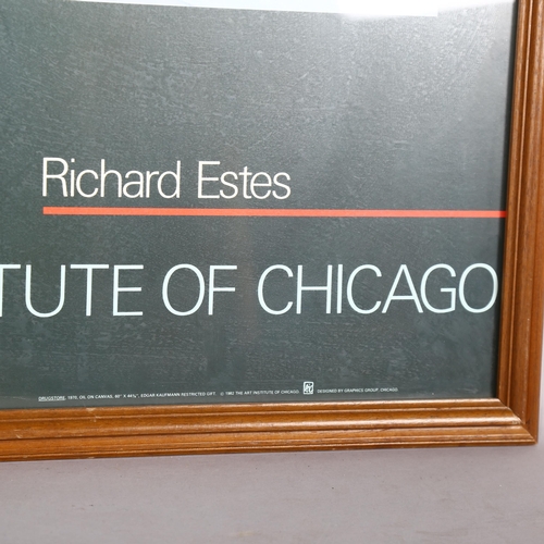 1564 - RICHARD ESTES, exhibition poster for The Art Institute of Chicago, 1982, framed, 91 x 60cm