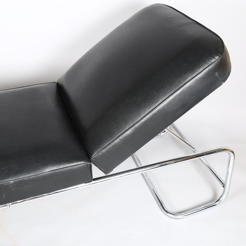 1567 - A mid-century modernist daybed, tubular steel frame and adjustable backrest, in the manner of PEL, l... 