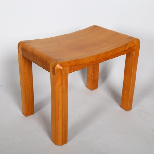 1571 - JOHN MAKEPEACE, craftsman made, Young Throne, stool, makers stamp, H 25 x 30 x 23cm