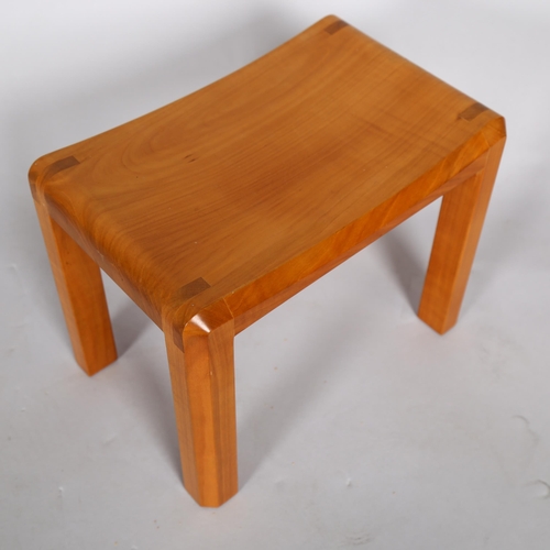 1571 - JOHN MAKEPEACE, craftsman made, Young Throne, stool, makers stamp, H 25 x 30 x 23cm