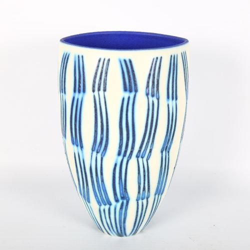 1573 - CAROLINE WHYMAN, a studio pottery Bamboo porcelain vase, circa 1999, makers mark to base, height 17.... 