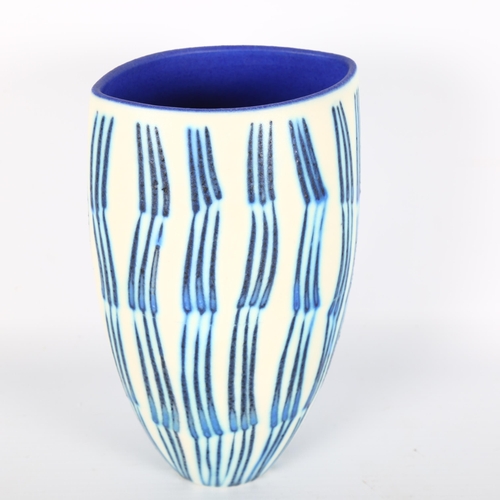 1573 - CAROLINE WHYMAN, a studio pottery Bamboo porcelain vase, circa 1999, makers mark to base, height 17.... 